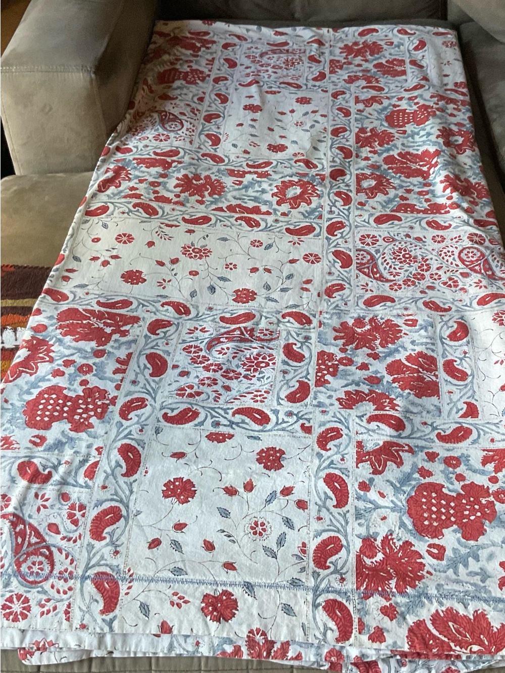 Lauren Ralph Lauren Kelsey Red Cream Bohemian Paisley King Duvet Cover Sets 3PCS - Picture 2 of 14